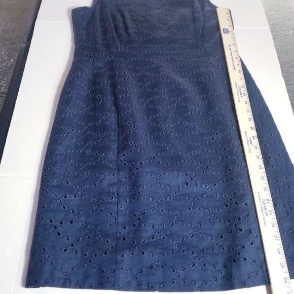 TALBOTS PETITES LINED DARK NAVY BLACK SLEEVELESS MINI DRESS SIZE 14 - Picture 5 of 12